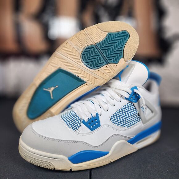 2012 Nike Air Jordan 4 Military Blue Size 13 [308497-105] White Blue OG Tab Swap main image 7